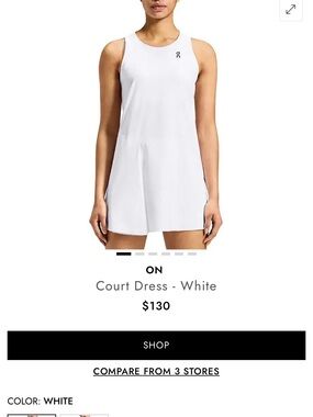 On Lightweight White Racerback Mini Dress
